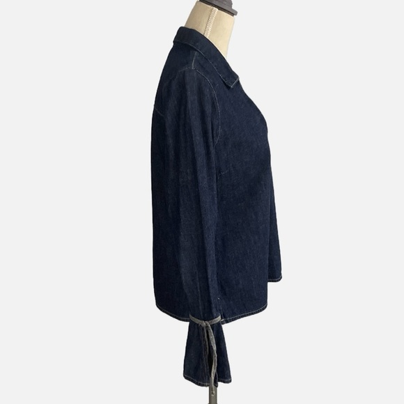 Vintage Tommy Hilfiger Denim Tunic Top Y2K Blue Bell Sleeves Size Medium Rare - Picture 4 of 10